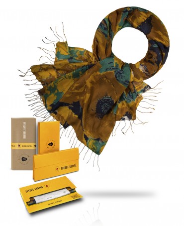 Палантин Женский S23-FLEUR.DU.CIEL/JAUNE